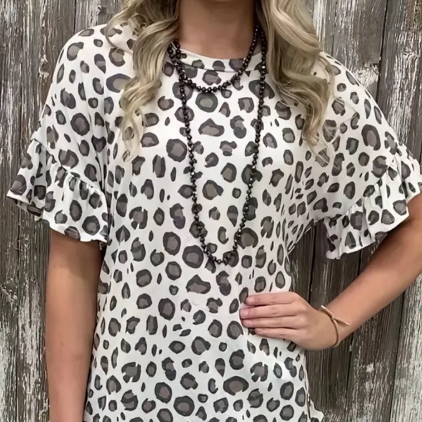 Leopard Print Ruffle Top