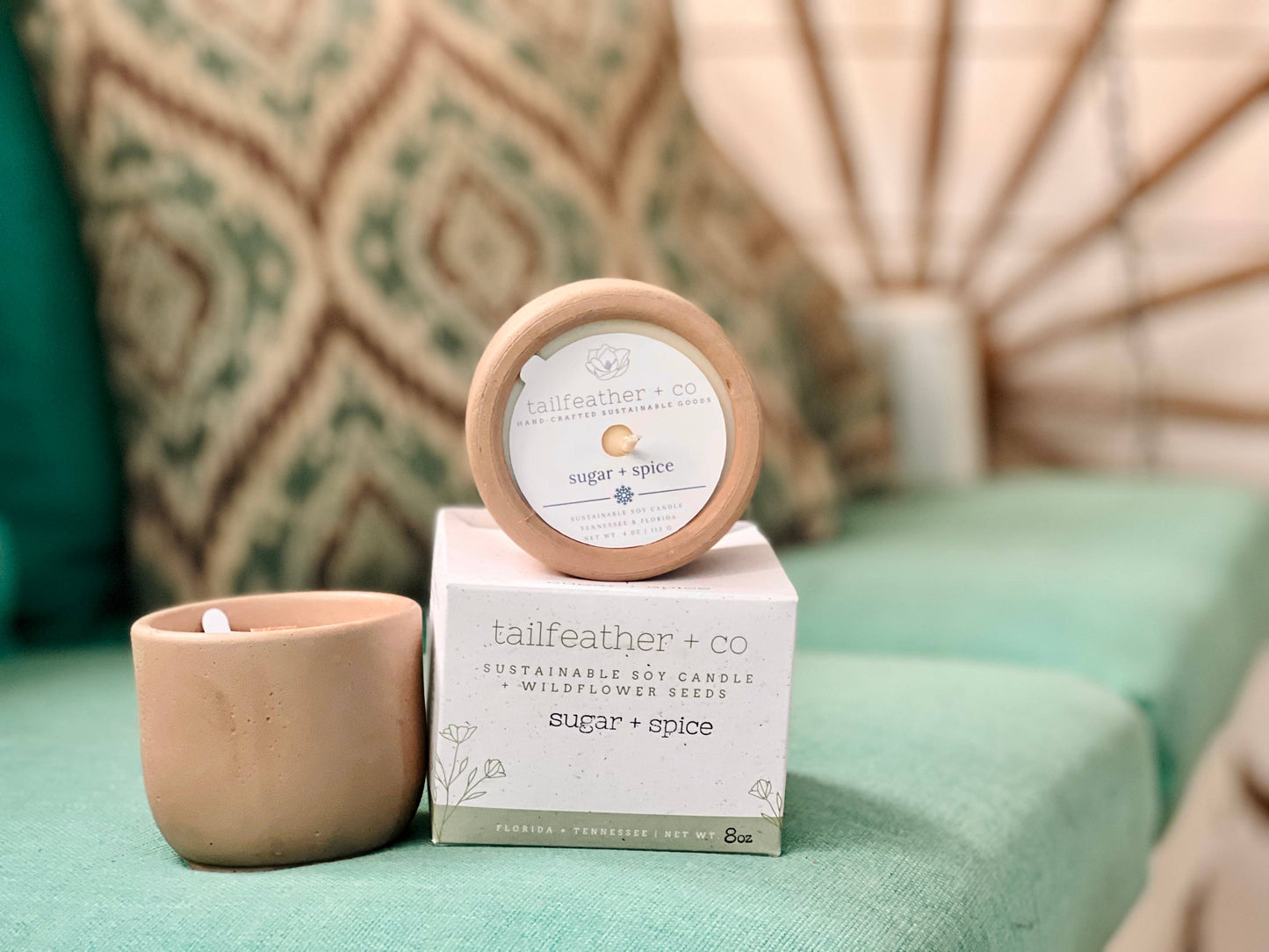 Sugar + Spice 8 oz Candle w/ Wildflower Seeds | Holiday 2023 |