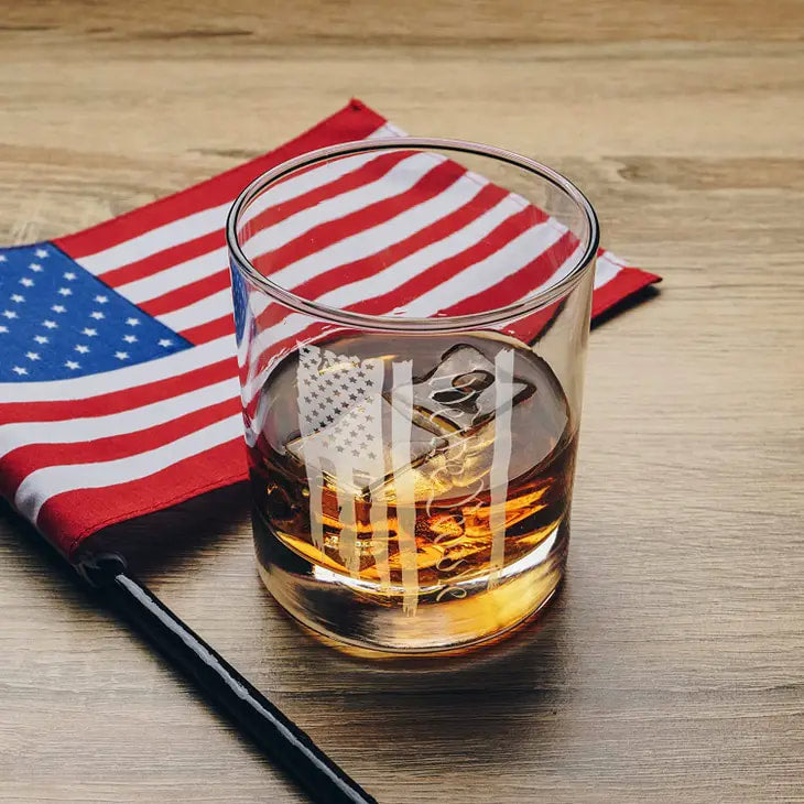 We The People Patriotic American Flag - Whiskey Glass