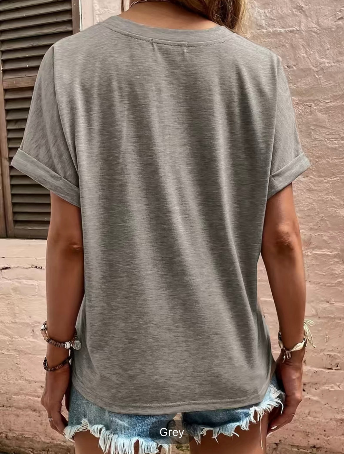 Button Front V Neck Shirt