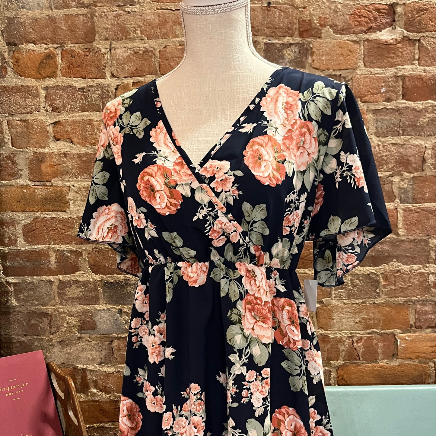 Navy Blue Floral Dress