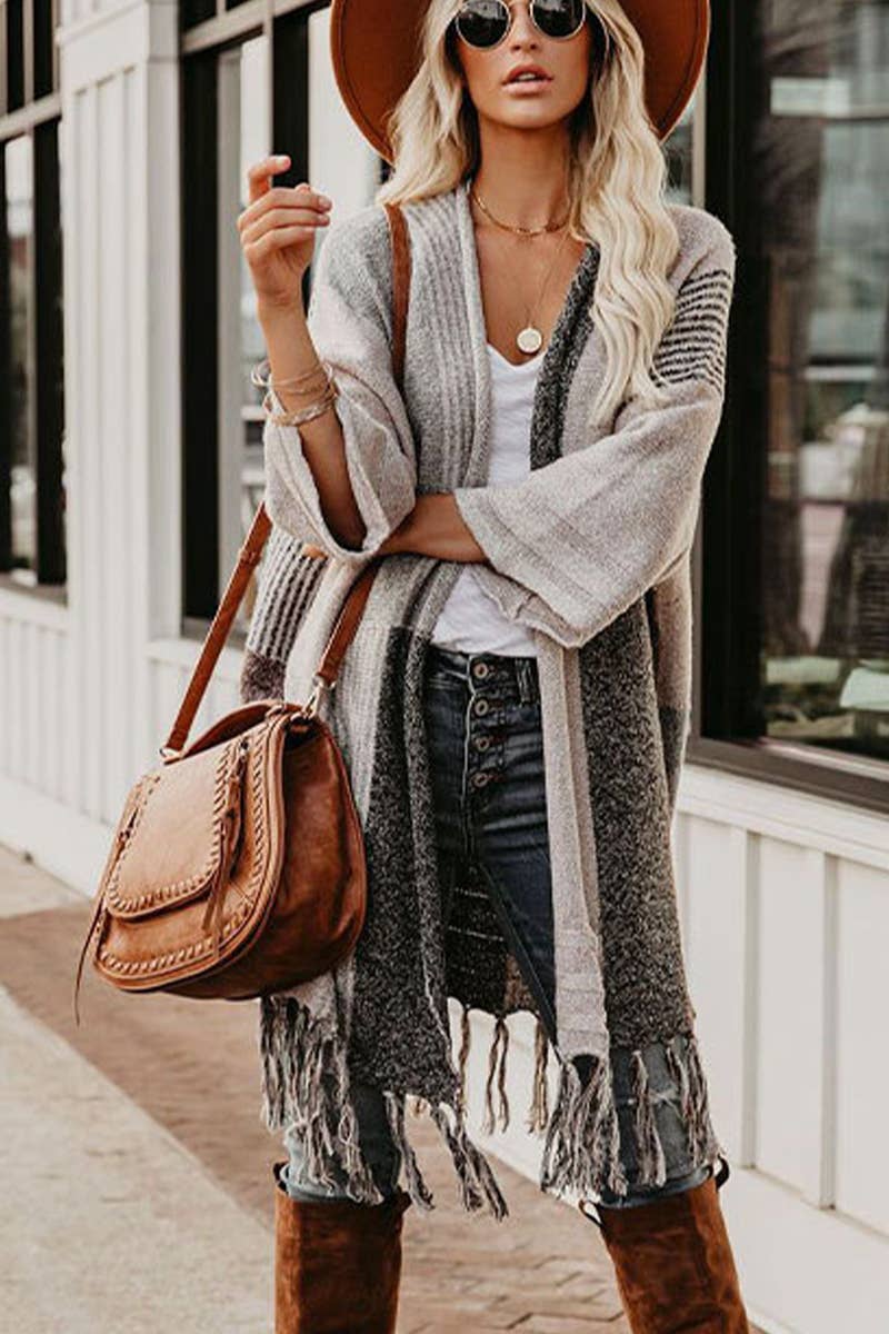 Boho Block Color Cardigan