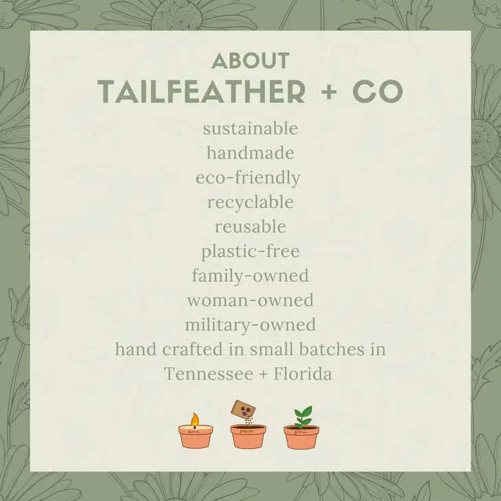 Tailfeather & Co Eco-Friendly Candle w/ Wildflower Seeds