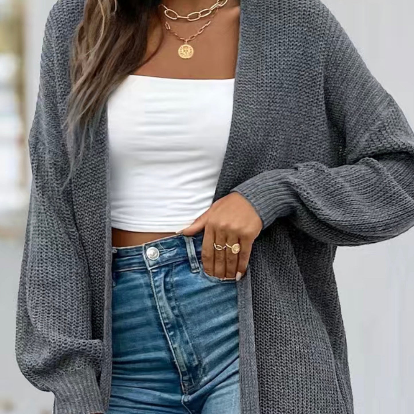Loose Knit Long Cardigan