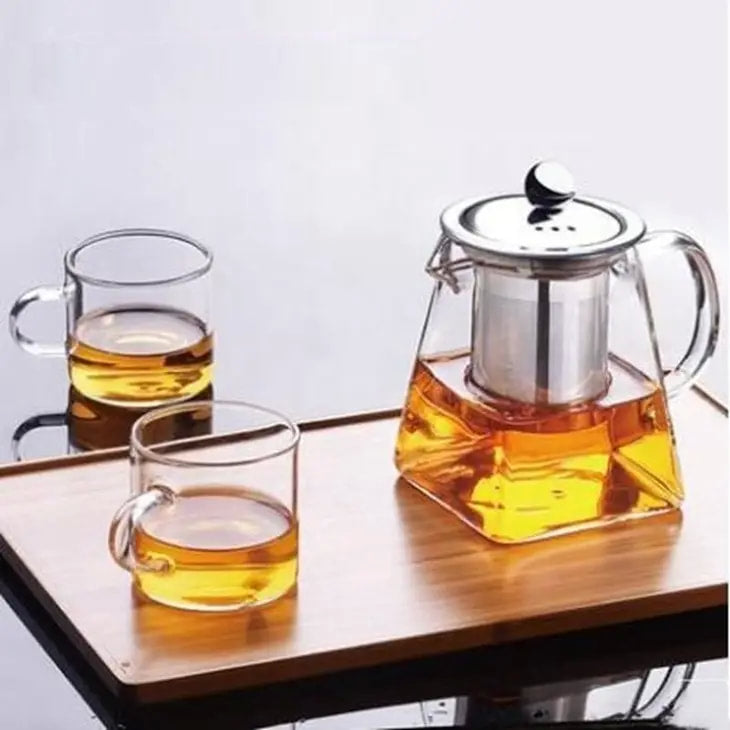 Glass Teapot With Stainless Steel Infuser and Lid 32oz